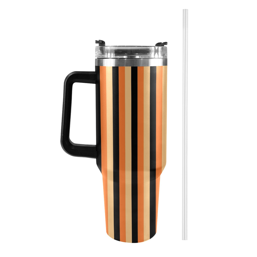 Stripes 40oz Tumbler with Black Handle