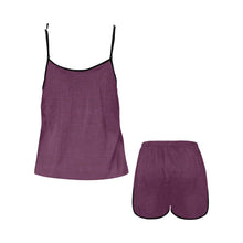 Load image into Gallery viewer, Purple Women&#39;s Spaghetti Strap Short Pajama Set
