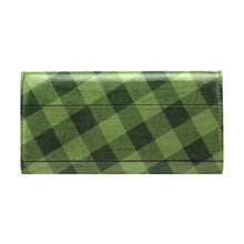 Load image into Gallery viewer, Green Plaid Distress Women&#39;s Flap Wallet (Model 1707)
