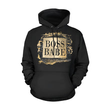 Load image into Gallery viewer, Boss Babe Black Gold All Over Print  Hoodie for Unisex  (USA Size) (Model H13)
