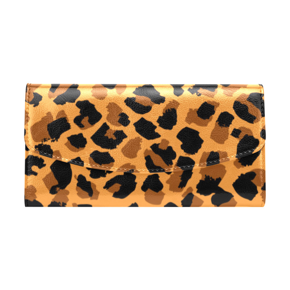 Leopard Skin Women's Flap Wallet (Model 1707)