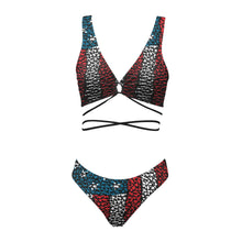 Load image into Gallery viewer, AMERICAN  Color Cross String Bikini Set (Model S29)
