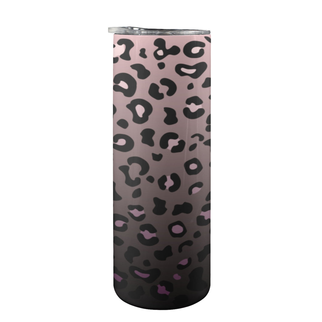 Purple  Black Animal 20oz Tall Skinny Tumbler with Lid and Straw