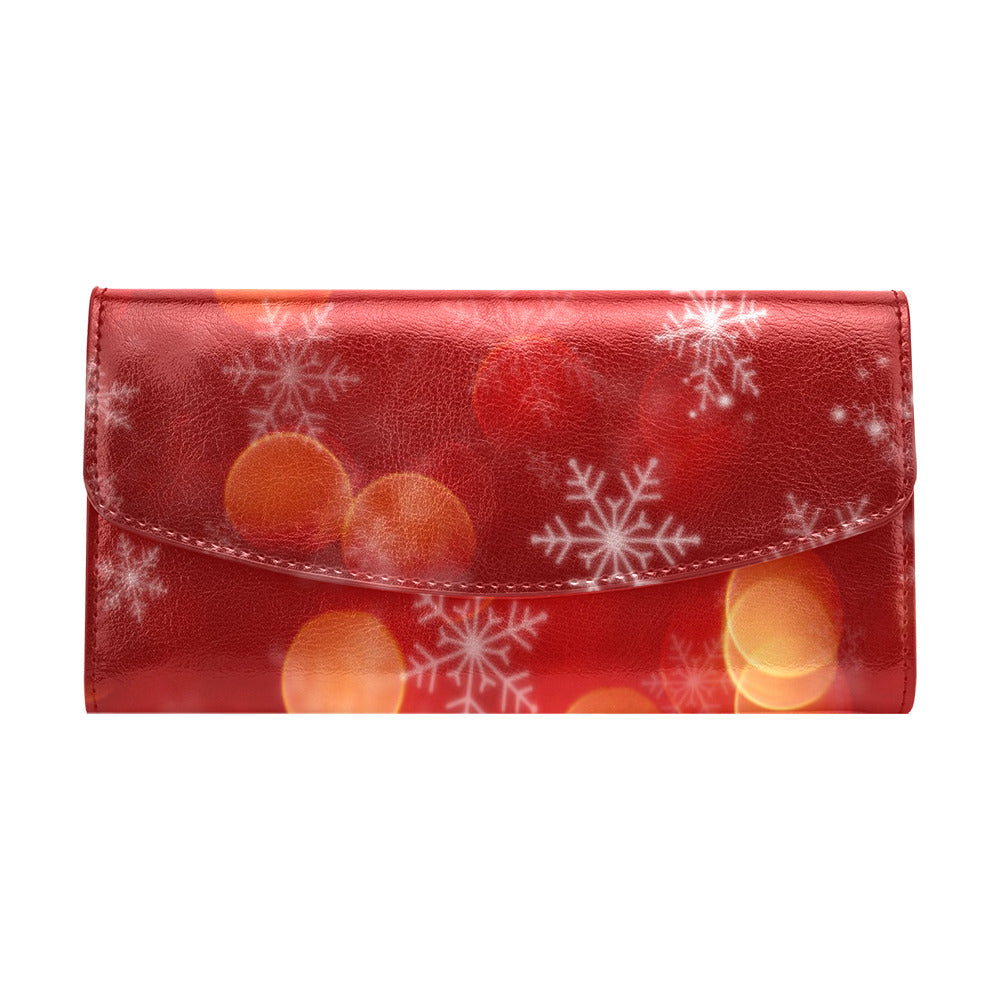 Winter Red Women's Flap Wallet (Model 1707)