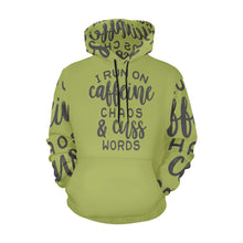 Load image into Gallery viewer, Caffeine and Chaos All Over Print Hoodie for Unisex (USA Size) (Model H13)
