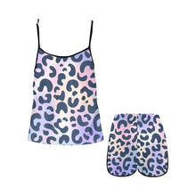 Load image into Gallery viewer, Leopard Fun Women&#39;s Spaghetti Strap Short Pajama Set
