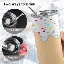 Load image into Gallery viewer, Vanilla Ice Cream 20oz Tall Skinny Tumbler with Lid and Straw
