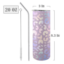 Load image into Gallery viewer, Animal iridescent 20oz Tall Skinny Tumbler with Lid and Straw
