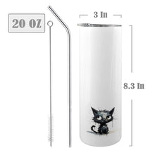 Load image into Gallery viewer, Kitty 20oz Tall Skinny Tumbler with Lid and Straw
