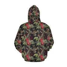 Load image into Gallery viewer, Red Rose Bees All Over Print Hoodie for  Unisex unisex (USA Size) (Model H13)
