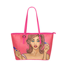 Load image into Gallery viewer, 170 Pop Art 2 Leather Tote Bag/Small (Model 1651)
