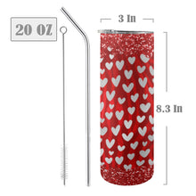 Load image into Gallery viewer, Red Heart 20oz Tall Skinny Tumbler with Lid and Straw
