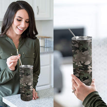 Load image into Gallery viewer, Camo 20oz Tall Skinny Tumbler with Lid and Straw
