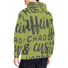 Load image into Gallery viewer, Caffeine and Chaos All Over Print Hoodie for Unisex (USA Size) (Model H13)
