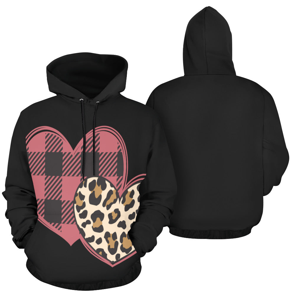 Two Hearts 2 All Over Print Hoodie for  unisex  (USA Size) (Model H13)