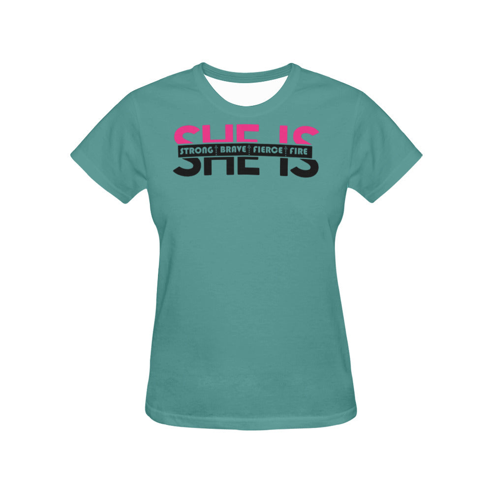 She is All Over Print T-Shirt for Women (USA Size) (Model T40)