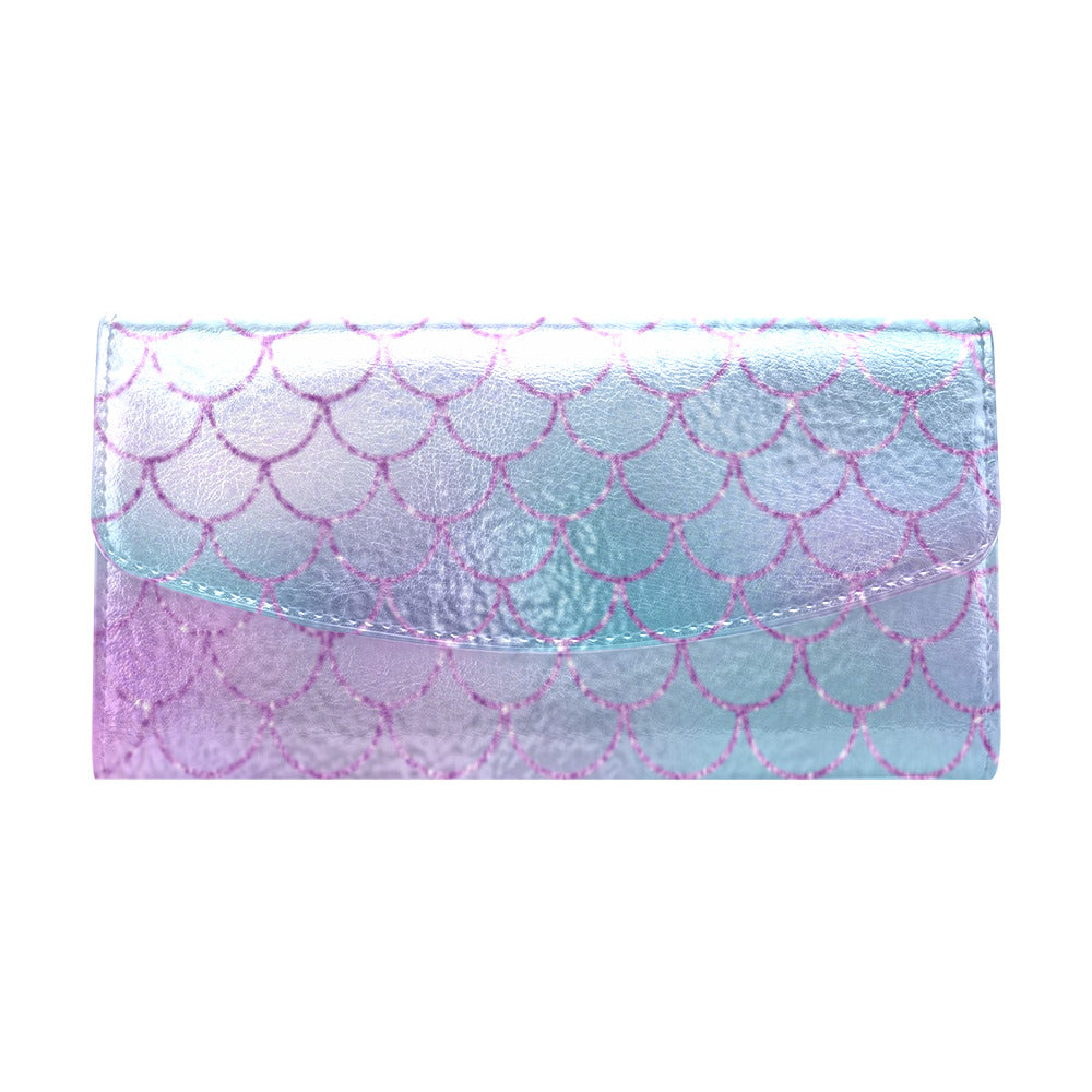 sparkling mermaid Women's Flap Wallet (Model 1707)