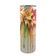 Load image into Gallery viewer, Dripping Flowers 20oz Tall Skinny Tumbler with Lid and Straw
