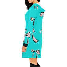 Load image into Gallery viewer, Bow All Over Print Hoodie Mini Dress (Model H27)
