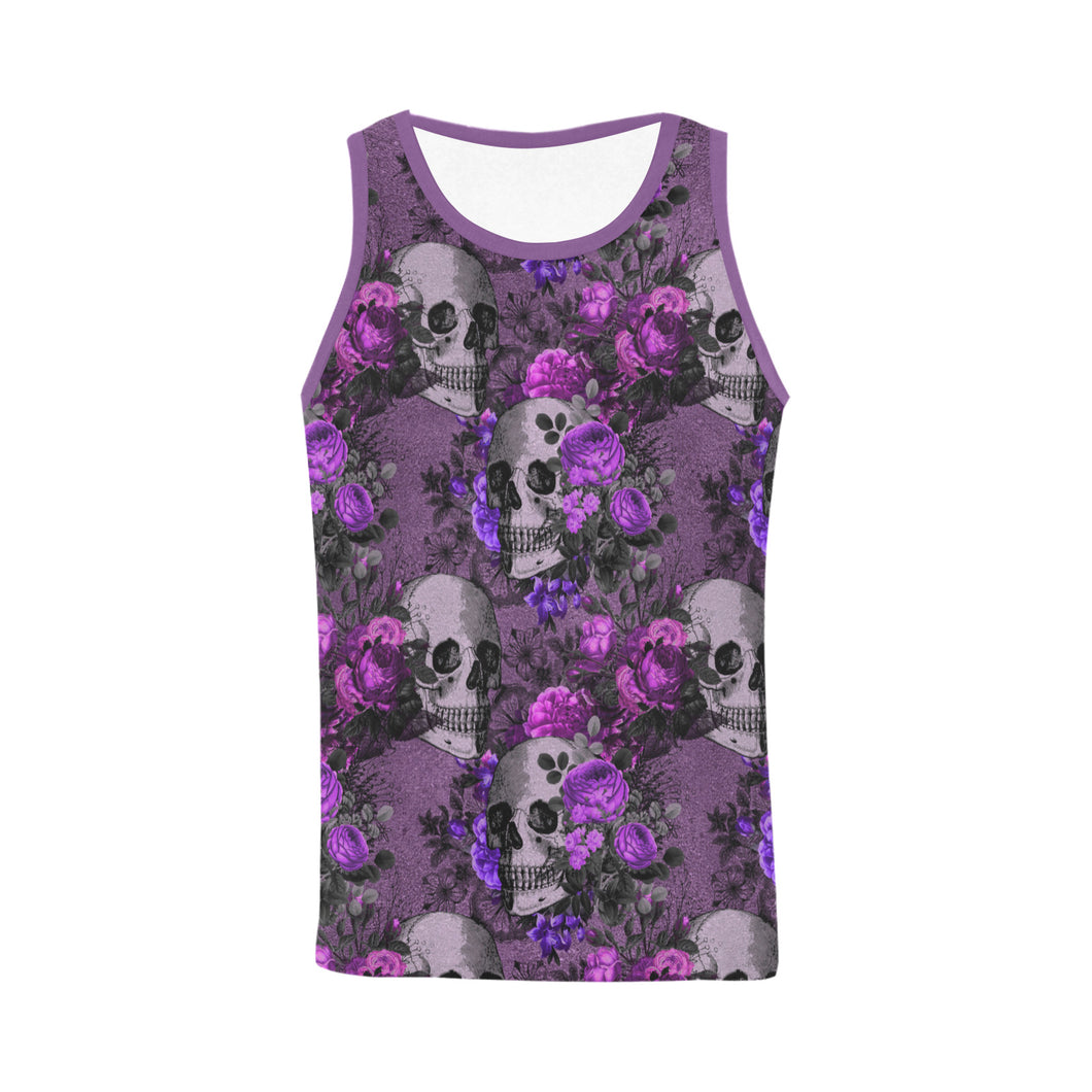 Purple Skullz All Over Print Tank Top for Men's Cut (Model T43)