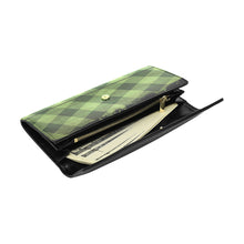 Load image into Gallery viewer, Green Plaid Distress Women&#39;s Flap Wallet (Model 1707)
