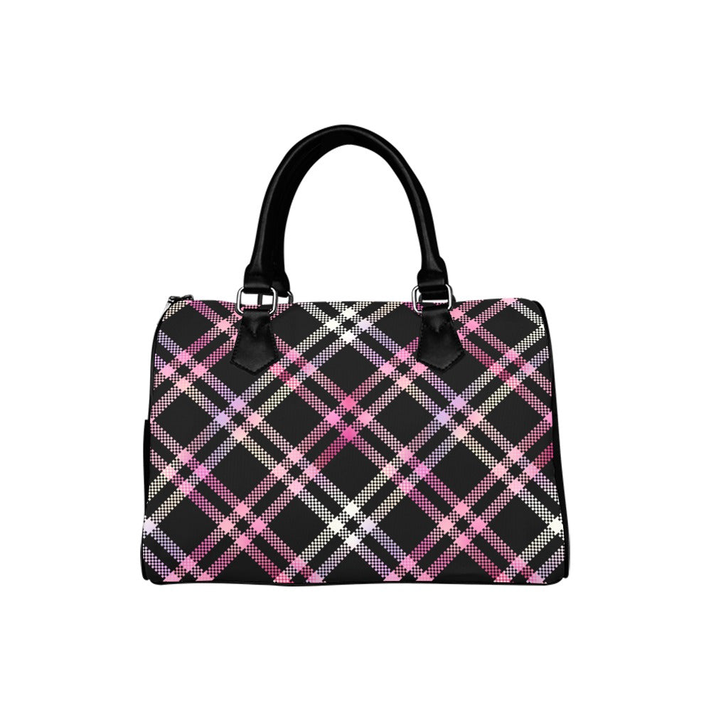 Pink Plaid Boston Handbag (Model 1621)