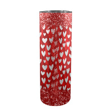 Load image into Gallery viewer, Red Heart 20oz Tall Skinny Tumbler with Lid and Straw
