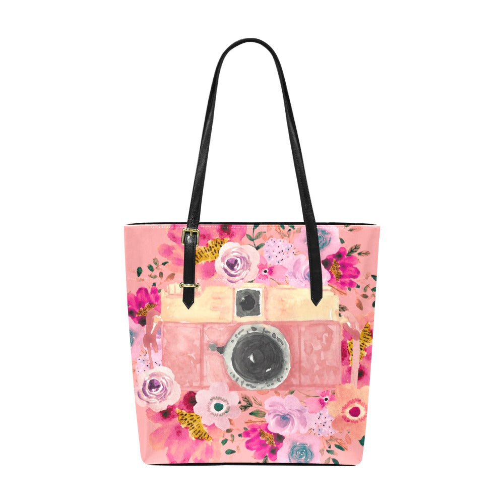 Floral Camera Euramerican Tote Bag/Small (Model 1655)