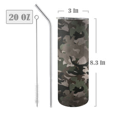 Load image into Gallery viewer, Camo 20oz Tall Skinny Tumbler with Lid and Straw
