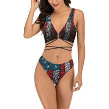 Load image into Gallery viewer, AMERICAN  Color Cross String Bikini Set (Model S29)
