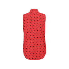 Load image into Gallery viewer, Watermelon Dots Women&#39;s Bow Tie V-Neck Sleeveless Shirt (Model T69)
