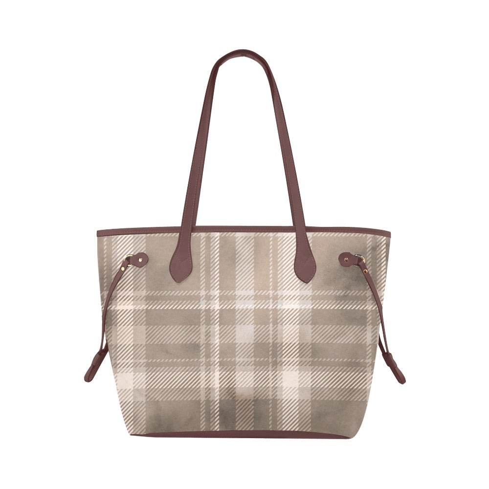 Light Plaid Clover Canvas Tote Bag (Model 1661)