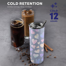 Load image into Gallery viewer, Hearts 20oz Tall Skinny Tumbler with Lid and Straw
