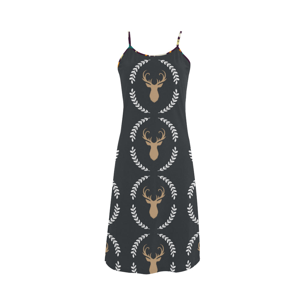 OHPORA1-1 deer Alcestis Slip Dress (Model D05)