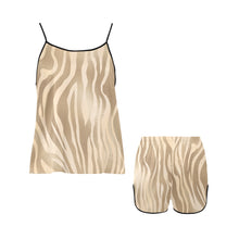 Load image into Gallery viewer, Zebra Light Women&#39;s Spaghetti Strap Short Pajama Set
