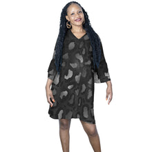 Load image into Gallery viewer, BLK Leopard Half Sleeves V-Neck Mini Dress (Model D63)
