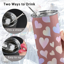 Load image into Gallery viewer, Hearts 20oz Tall Skinny Tumbler with Lid and Straw
