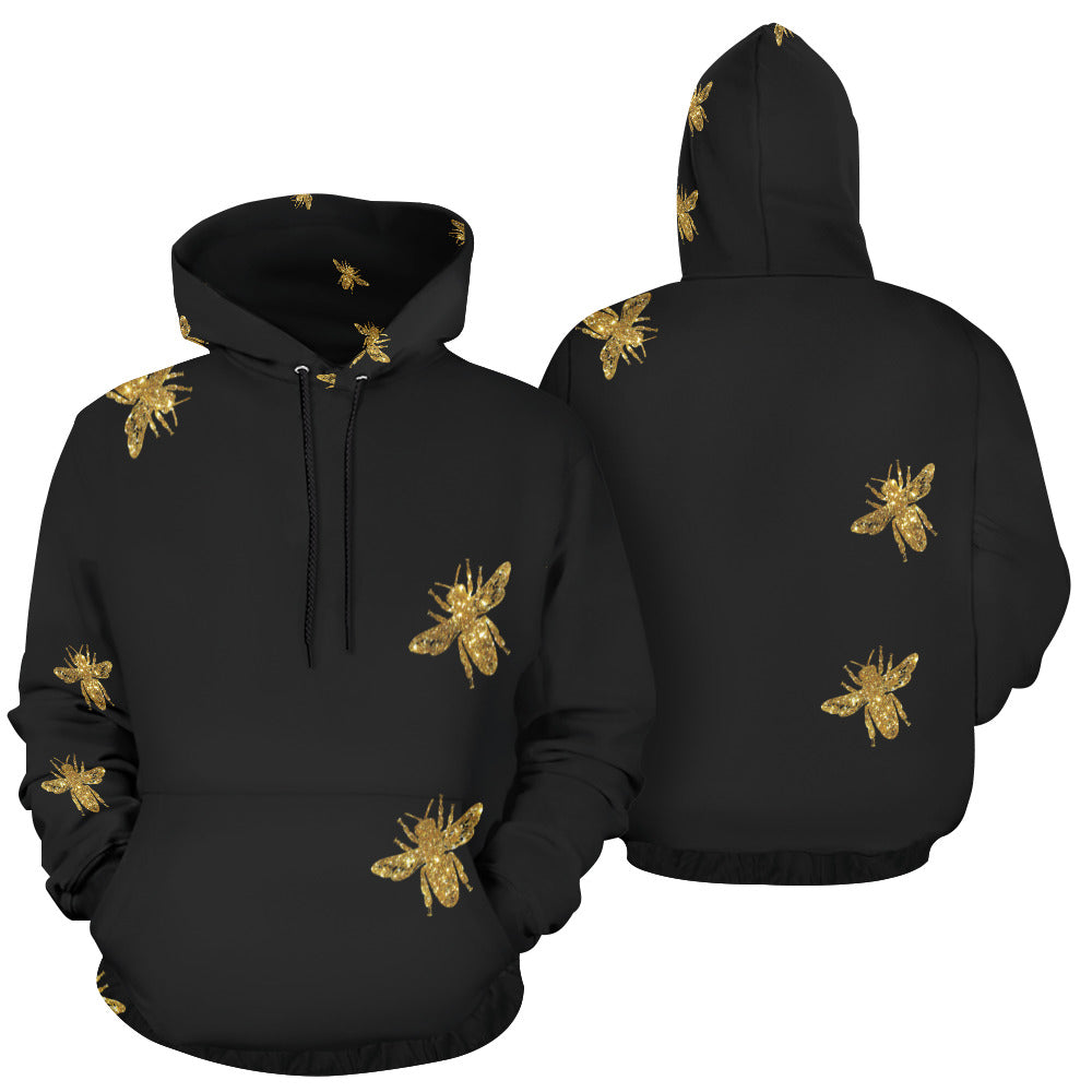 Gold Bees All Over Print Hoodie for Unisex (USA Size) (Model H13)