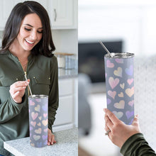 Load image into Gallery viewer, Hearts 20oz Tall Skinny Tumbler with Lid and Straw
