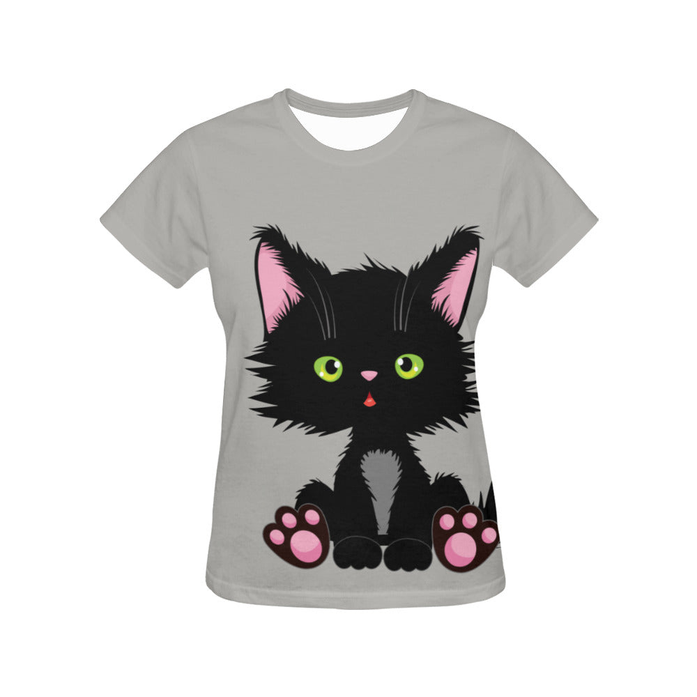 Cat All Over Print T-Shirt for Women (USA Size) (Model T40)