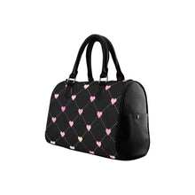 Load image into Gallery viewer, BLK PINK Heart Boston Handbag (Model 1621)
