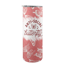 Load image into Gallery viewer, Antisocial 20oz Tall Skinny Tumbler with Lid and Straw
