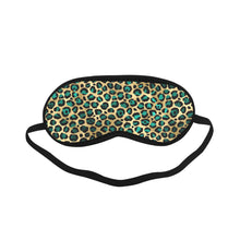 Load image into Gallery viewer, Teal and gold leopard Sleeping Mask
