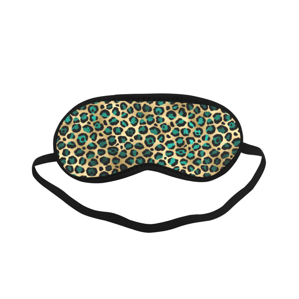 Teal and gold leopard Sleeping Mask