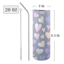 Load image into Gallery viewer, Hearts 20oz Tall Skinny Tumbler with Lid and Straw
