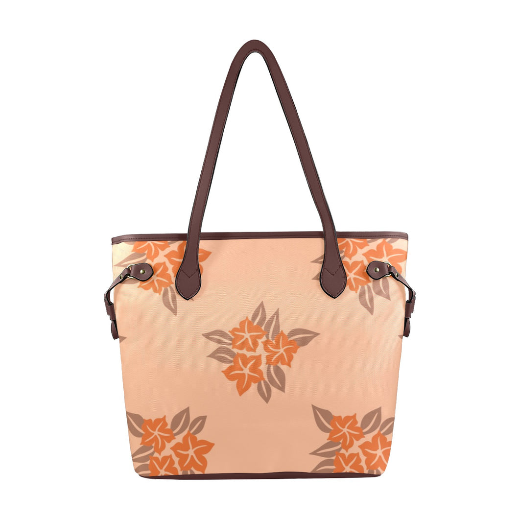 Peach Fuzz Flower Clover Canvas Tote Bag (Model 1661)