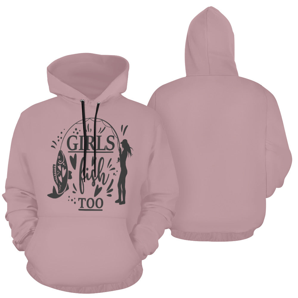 Girls Fish All Over Print Hoodie for unisex (USA Size) (Model H13)