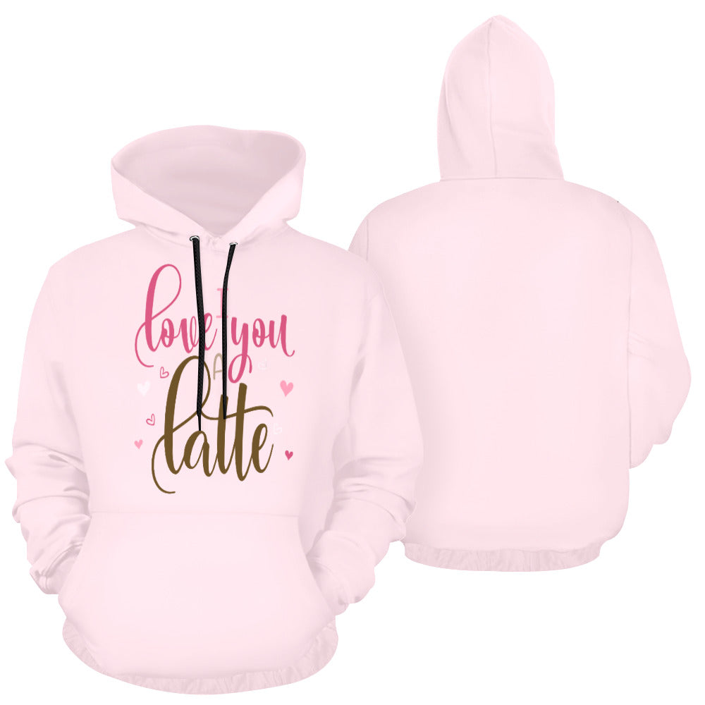 ILoveYouALatte All Over Print Hoodie for Unisex (USA Size) (Model H13)