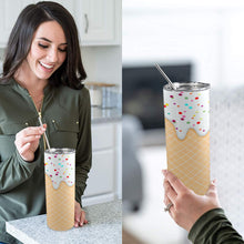 Load image into Gallery viewer, Vanilla Ice Cream 20oz Tall Skinny Tumbler with Lid and Straw
