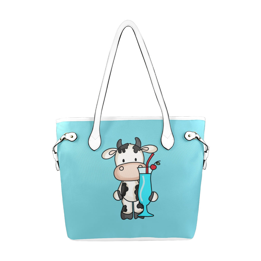 Moozer Blue Clover Canvas Tote Bag (Model 1661)